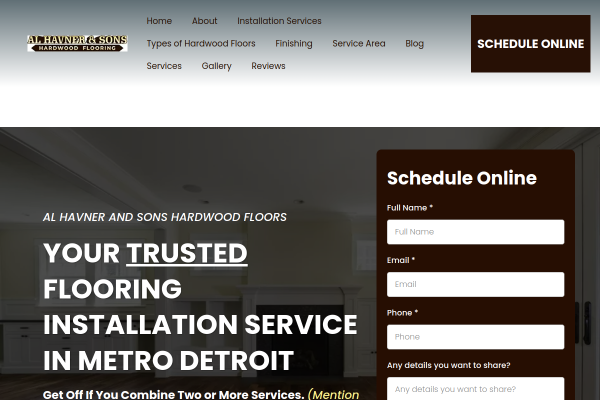 Al Havner and Son's website screenshot