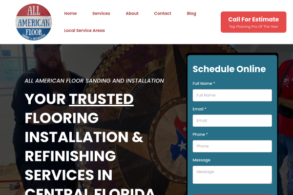 All American Floor Sanding website screenshot