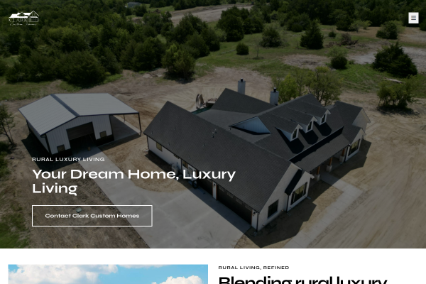 Clark Custom Homes website screenshot