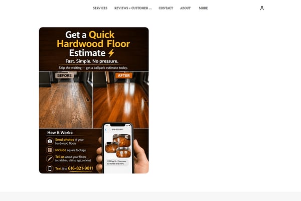 Eagle Wood Flooring website, built by Local Lead Connector