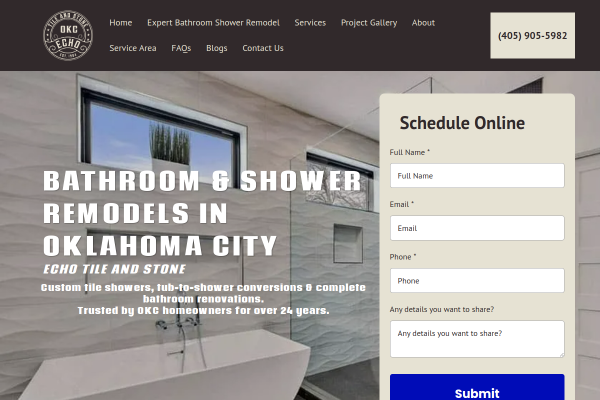Echo Tile and Stone website screenshot