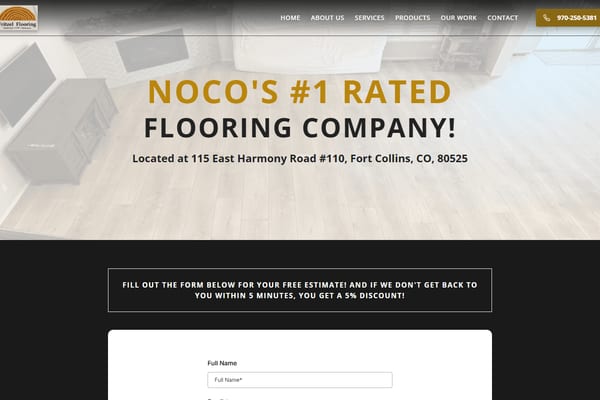 Fritzel Flooring website, built by Local Lead Connector