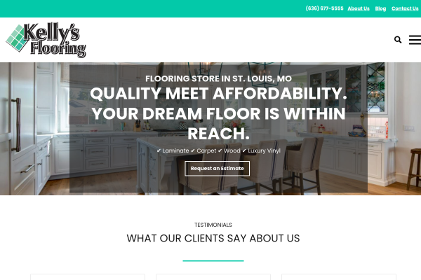 Kelly's Flooring website screenshot