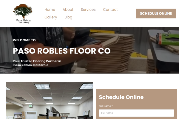 Paso Robles Floor Company website screenshot