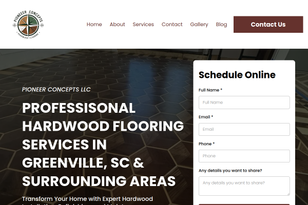 Pioneer Concepts website screenshot