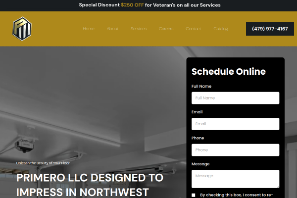 Primero Coatings website screenshot