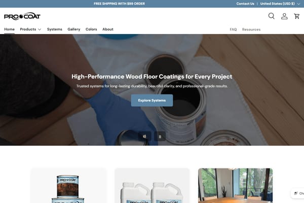 ProCoat Wood Floor Finishes website, built by Local Lead Connector