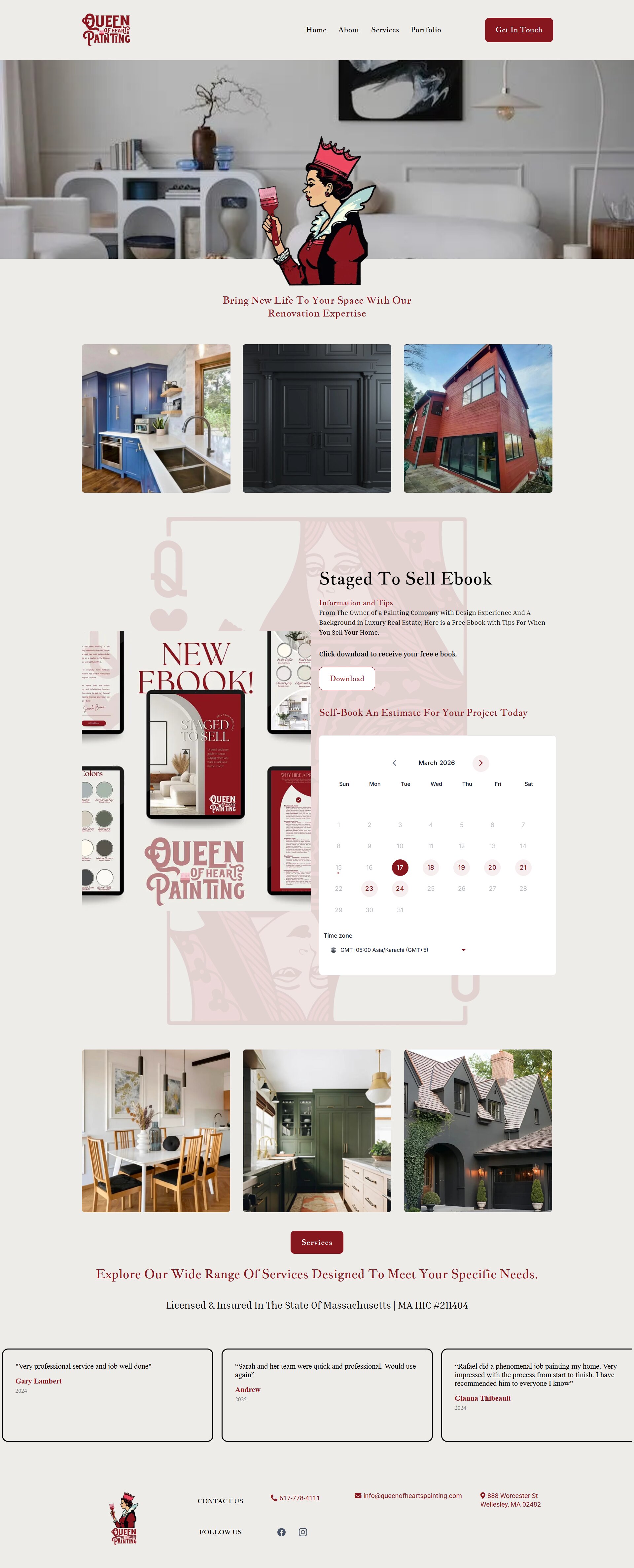 Queen of Hearts Painting website screenshot