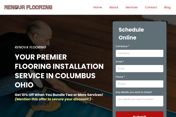 Renova Flooring website screenshot