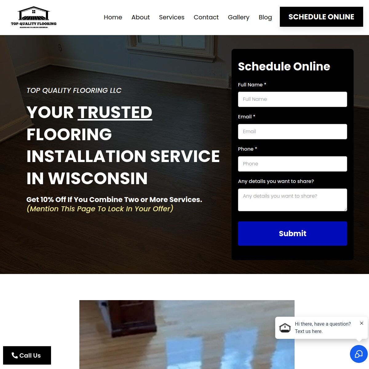 Top Quality Flooring website screenshot