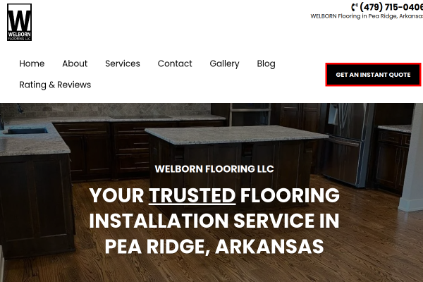 Welborn Flooring website screenshot